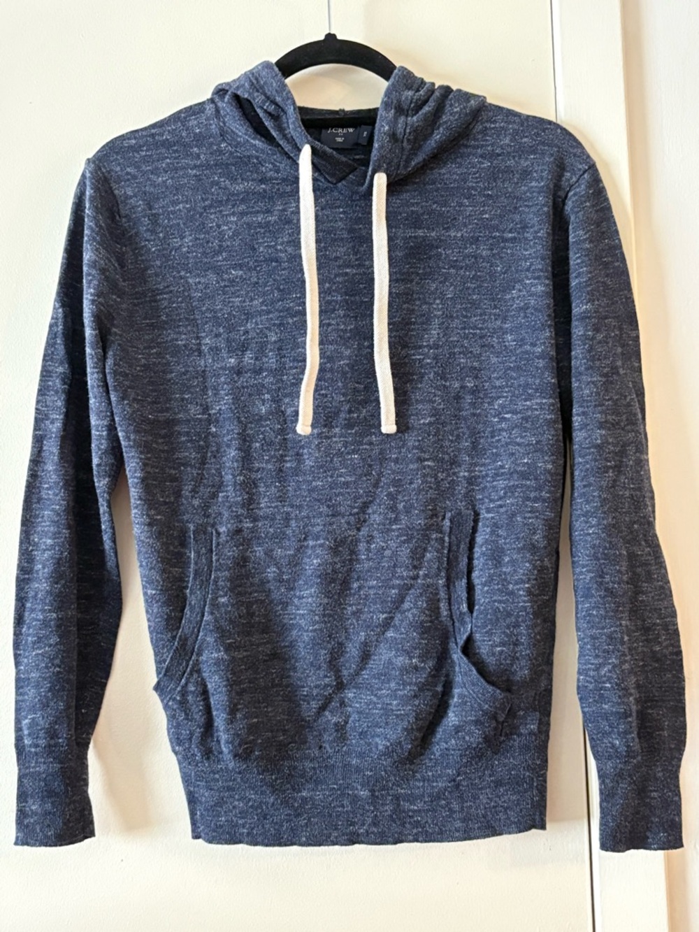 Hooded Knit Pullover Sweatshirt - Navy